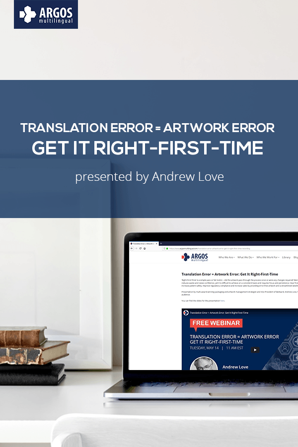 Translation Error = Artwork Error: Get It Right-First-Time – Recording