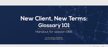 New client, new terms – Glossary 101